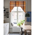 thumbnail image 4 of Orange Black Check Swag Valances for Windows, Small Curtains Drapes, Farmhouse Buffalo Plaid Rustic Kitchen Window Curtains Over Sink Rod Pocket Window Treatment Valance for Bedroom/Bathroom 56"x36", 4 of 5