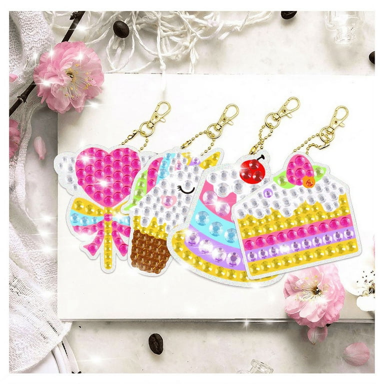 Chalky Crown 8 diamond painting keychains kit for girls crafts - gem art  kits for kids gem