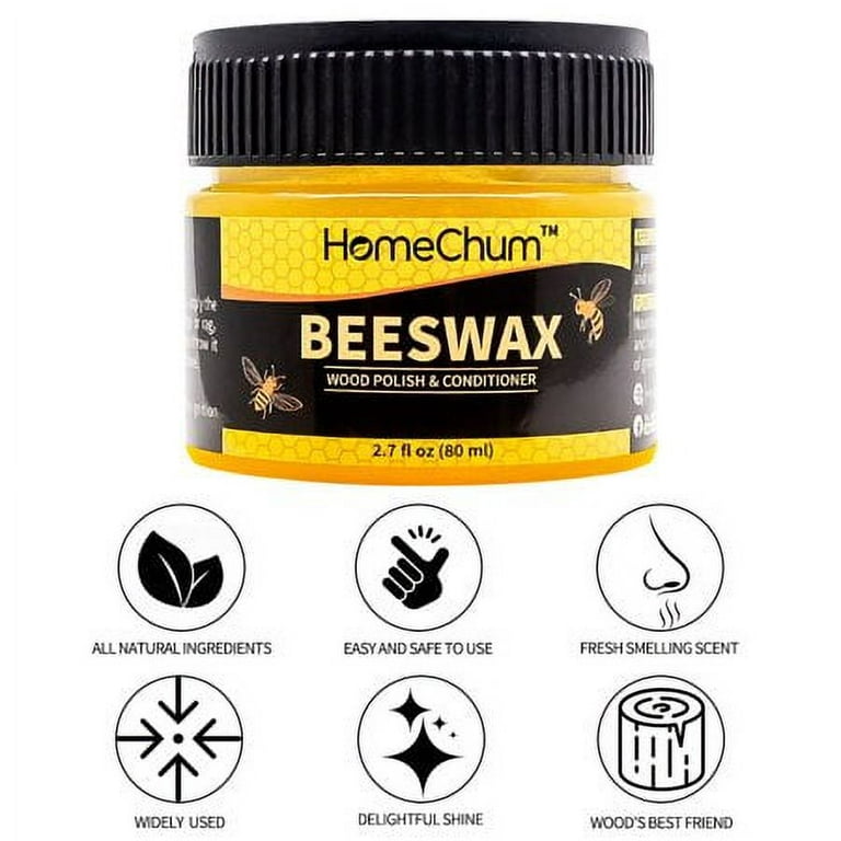 SEISSO Wood Wax, Paste Wax for Wood Floor Finish, Wood Restorer,Unscented  Beeswax,Furniture Solid Wax Polish,3.5oz 