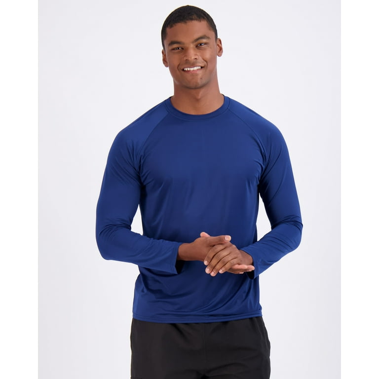 Real Essentials 4 Pack: Mens Long Sleeve Rash Guard Shirt Swimwear UPF 50+ Sun Protection Surf Top (Available in Big & Tall)