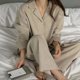 thumbnail image 1 of Conjuntos de pijama holgados para mujer, ropa de dormir básica con diseño a rayas Vintage, de manga larga, cómoda y sencilla, para otoño, 1 of 3