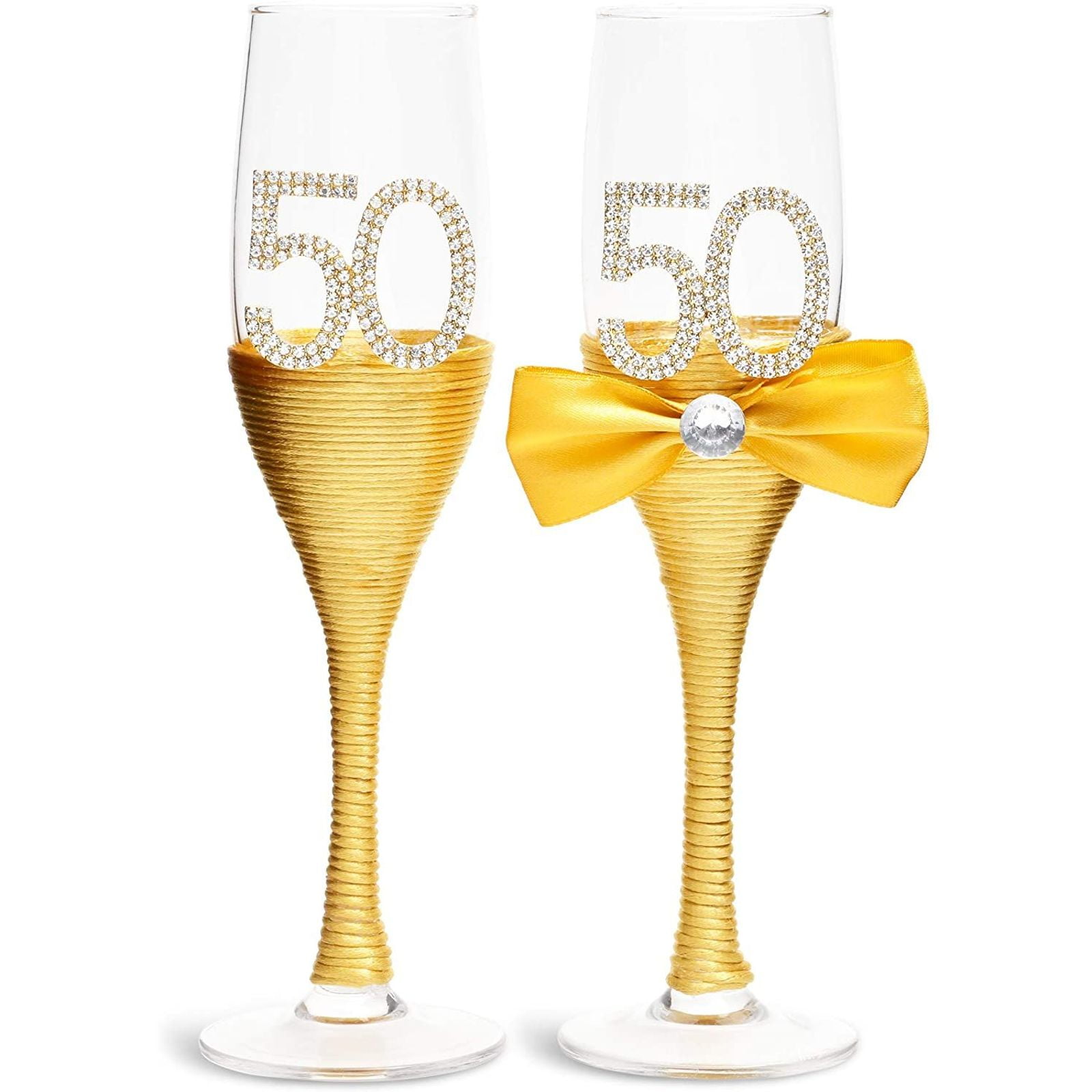 Gold Ivory Wedding Flutes Toasting glasses Wedding Glasses Anniversary Gift 2pc 