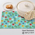 thumbnail image 5 of Placemat, Pioneer Flower Floral Print Pattern Place Mats Table Mat Set Of 2, PVC Washable Placemats for Party Kitchen Dining Decoration, 18x12 Inch, Fade Resistant, 5 of 6