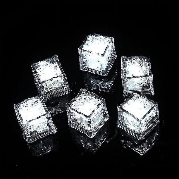 Ilumine los cubitos de hielo, 12 cubitos de hielo LED multicolores, reutilizables