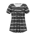thumbnail image 6 of Xixinqiwan Women Tops under $10.00,Women Summer Casual Shirts Short Sleeve Striped Tunic Tops Crew Neck Tee Tshirt Blouses for Women Dark Gray M, 6 of 7