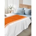thumbnail image 4 of King Size Flat Sheet Only, Orange Solid Color Texture Soft Brushed Microfiber Bed Sheets, Simple Orange Stripes Hotel Quality Breathable Bedding Top Sheet, Easy Care, 105"x98", 4 of 9