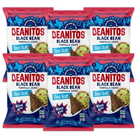 Beanitos - Black Bean Chips - Sea Salt - Case of 6 - 5 oz.