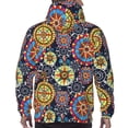 thumbnail image 7 of Pofeuu Colorful Compasses Print Mens Casual Hooded Collar Drawstring Hoodies Pullover Sweatshirts Casual Long Sleeve Shirts-4X-Large, 7 of 7