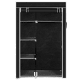 thumbnail image 3 of Tcbosik Portable Closet Wardrobe with Non-Woven Fabric Cover, 64"H Clothing Organizer with Side Pocket, Hanging Rod and Storage Shelves for Bedroom, Easy Assembly, Black, 3 of 7