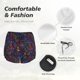 thumbnail image 4 of Balery Colorful Shells Pantalones cortos deportivos para mujer con forro y dos bolsillos, elásticos, para entrenamiento, gimnasio, yoga-Large, 4 of 7