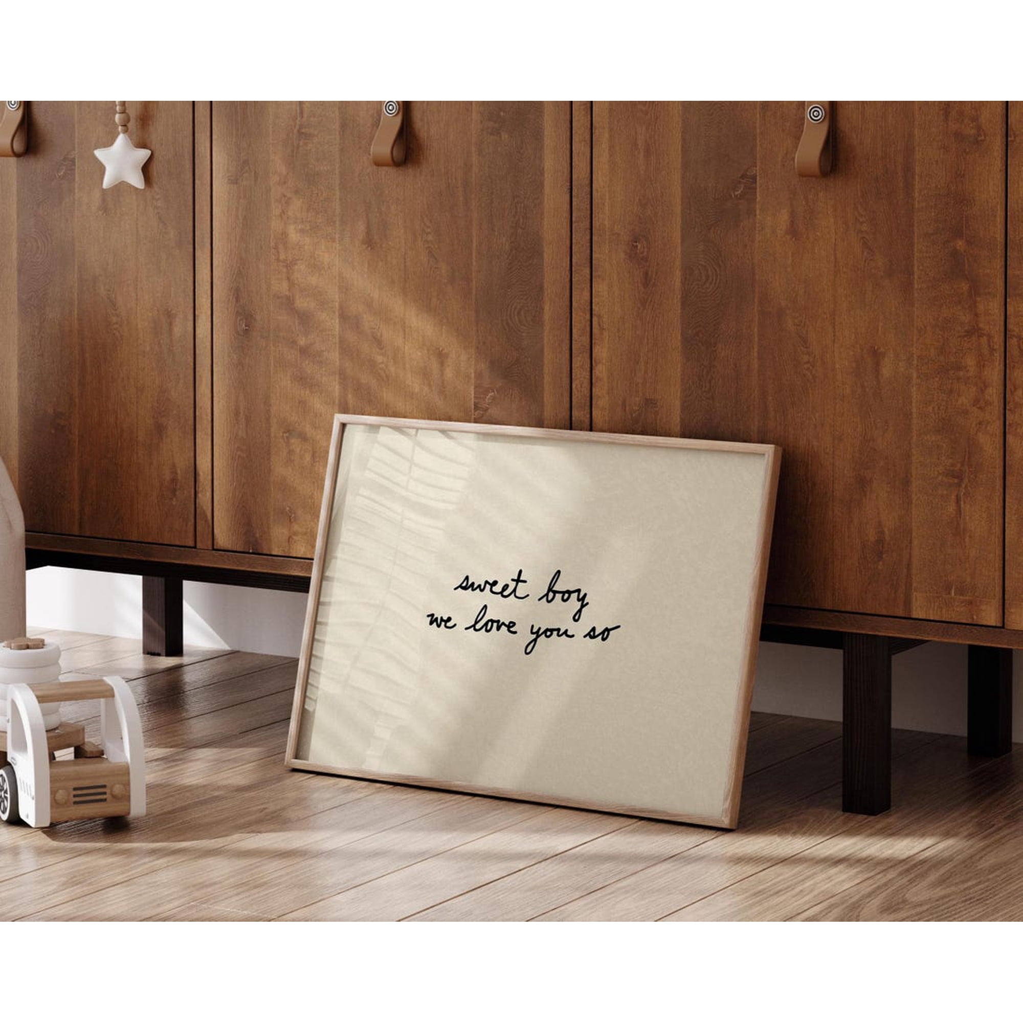 Boy Nursery Wall Art Neutral Bedroom Decor Love You Vintage Style Room Interior