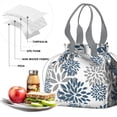 thumbnail image 4 of Boho Bohemia Pioneer Flower Art Drawstring Lunch Bag Women - Drawstring Lunch Bag Insulated for Work Office - Stain-Resistant Large Lunchbags for Women with Multi-Pockets, 4 of 6