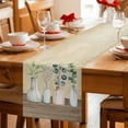 thumbnail image 5 of Farmhouse Botanical Table Runner - 48 Inch Long Bottles Plans Country Brown Wooden Grain Cotton and Linen Blended Dress Scarves Farmhouse Table Runner for Kitchen Dining, Coffee Table, 13" x 48", 5 of 8