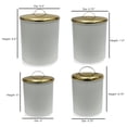 thumbnail image 2 of nu steel Set Of 4 Food storage Container Kitchen Hammered Canister with white finish with Gold color lid 1, 1.5, 2, & 4 Quart, 2 of 4