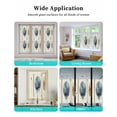 thumbnail image 6 of Window Privacy Film Blue Brown Feathers Stained Glass Window Film Decorative Sun Block Window Cover Vintage Boho Ombre Wood Grain Window Clings Static Adhesive Sticker for Bathroom 23.6"x59", 6 of 7