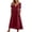 Wine, variant on Kvture Women's Linen Midi Dress V Neck Button Front Short Sleeve Dress Loose Fit Casual Summer Dresses with Pockets Navy