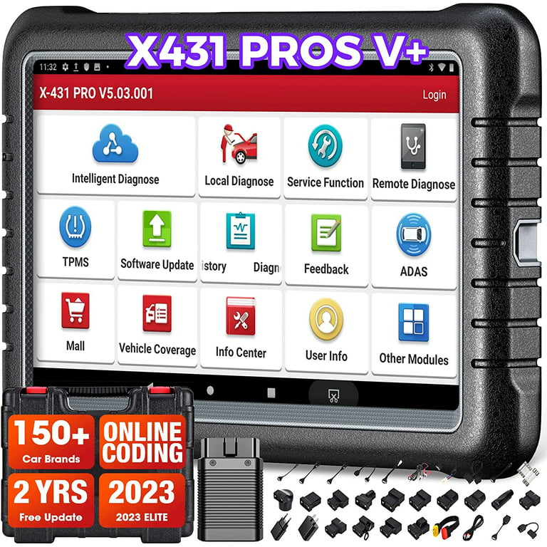 LAUNCH X431 PROS V+ OBD2 Scanner Car Diagnostic Scan Tool, 35+ Services,  ECU Coding, AutoAuth for FCA SGW, 2 Years Free Update, Same as X431 V+/ V  PRO/Pros V4.0 