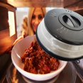 thumbnail image 3 of Microwave splatter cover, vented cover for microwave, plate cover and colander, fruit vegetable drainer with hook hole, dishwasher safe silicone plastic, black, 3 of 6