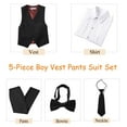 thumbnail image 7 of 4PC Big Boys Slim Fit Suit for Little Kids Outfits Vest Dress Pants Sets Formal Suit for Boy Wedding Dress 14, 7 of 7