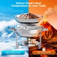thumbnail image 2 of CAMMOO Silver 6QT Chafing Dish Buffet Set, 18/8 Stainless Steel Food Warmers for Parties, Buffet Catering and Events, 4 Pack, 2 of 8