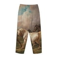 thumbnail image 5 of Disketp Three Horses Oil Painting Print Women'S Comfy Pajama Pants Casual Drawstring Palazzo Lounge Wide Leg Pants, 5 of 9