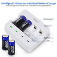 thumbnail image 3 of Hixon Rechargeable RCR123A  Batteries Kit, 4Pcs 900mAh CR123A Rechargeable Lithium Batteries with Charger for Arlo Camera, 3 of 10