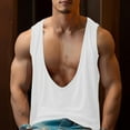 thumbnail image 2 of RYDCOT Mens Deep V Neck Workout Tank Tops Sleeveless Shirt Muscle Gym Bodybuilding Fitness Training Loose Fit T Shirts Vest, 2 of 5