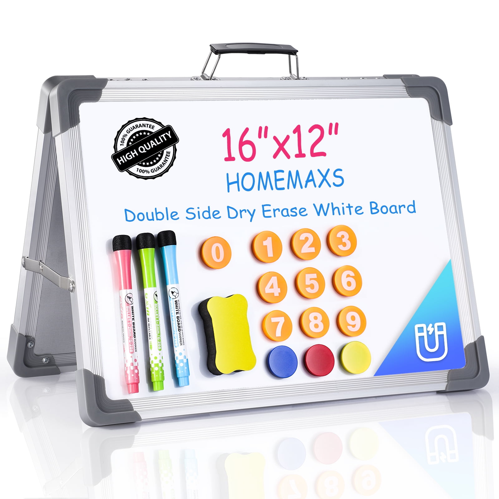 Details about   Small Dry Erase White Board Magnetic Desktop Foldable Whiteboard Portable Mi 