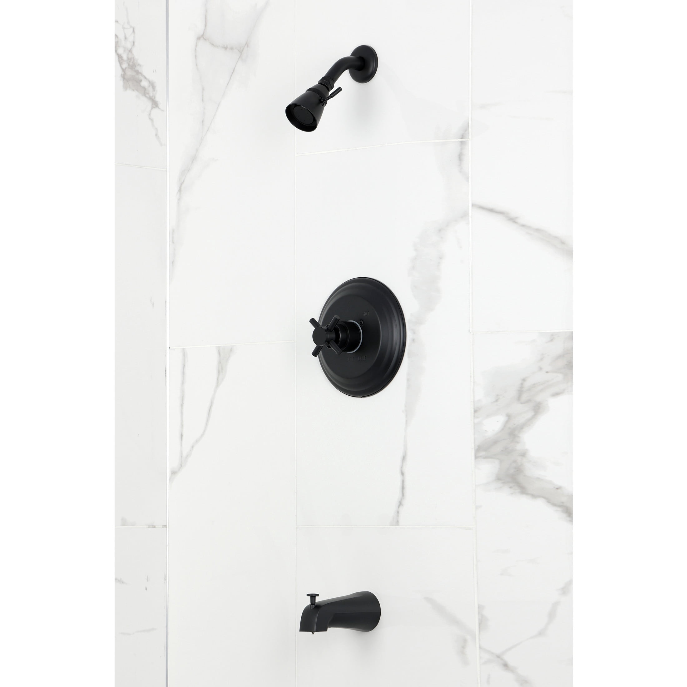 Kingston Brass KB2630DX Concord Single-Handle Pressure Balanced Tub and Shower Faucet, Matte Black