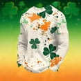 thumbnail image 1 of Ceisia Men's Loose Fit Waffle Knit Sweatshirt - St. Patrick's Day Paint Splash Festive Print Green S Gifts, 1 of 5