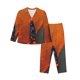 thumbnail image 1 of Balery Orange Net Fishing Boat Conjunto de Pijama con Estampado para Mujer, Conjunto de Dos Piezas con Manga Larga, Ropa de Dormir Suave con Bolsillos, Pijamas Cómodos-Small, 1 of 7