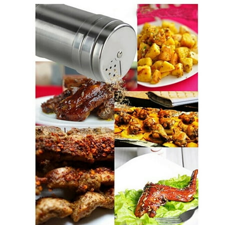 

Yuangui 1Pcs Stainless Steel Dredge Salt / Sugar / Spice / Pepper Shaker Seasoning Cans with Rotating Cover
