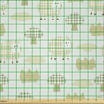 thumbnail image 2 of Ambesonne Sheep Fabric by the Yard Microfiber, Farm Sheeps Trees Fences, 1 Yard, White Khaki Ivory, 2 of 2