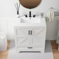 thumbnail image 2 of 30" Farmhouse Bathroom Vanity with Ceramic Sink, Floor Standing Single Basin Vanity Set, Bathroom Cabinet with Drawer 2 Soft Closing Doors and Metal Handle, White, 2 of 7