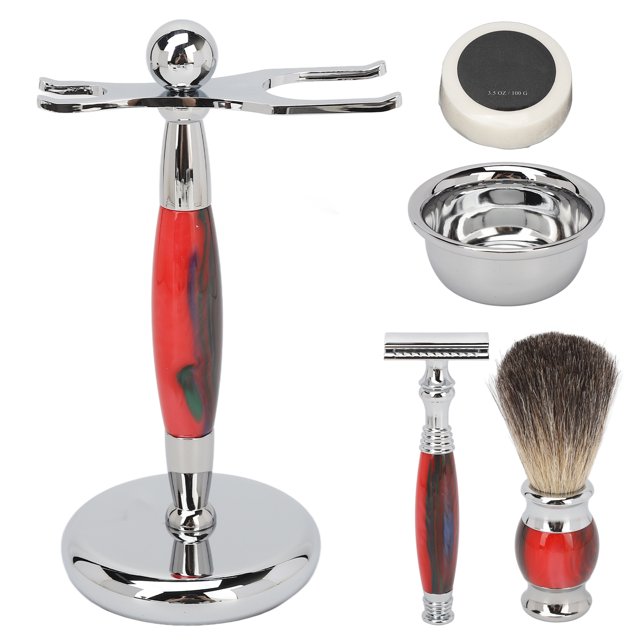 Kit de cuenco manual para barba Kit de cepillo para cuenco para barba retro con soporte de aleación Jabón para recortar para hombres