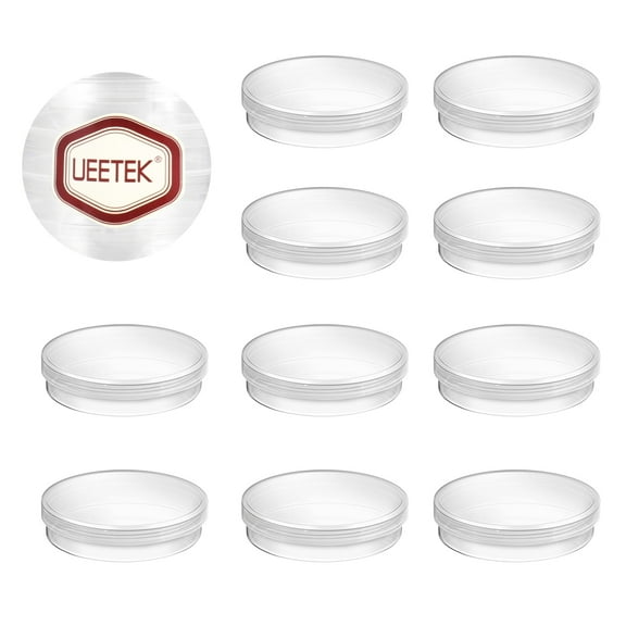 UEETEK 10PCS 70mm Plastic Petri Dishes Culture Dish with Lid