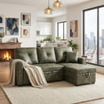 thumbnail image 2 of Olive Green Convertible Sleeper Sectional Sofa with Reversible Chaise and Storage, 2 of 10
