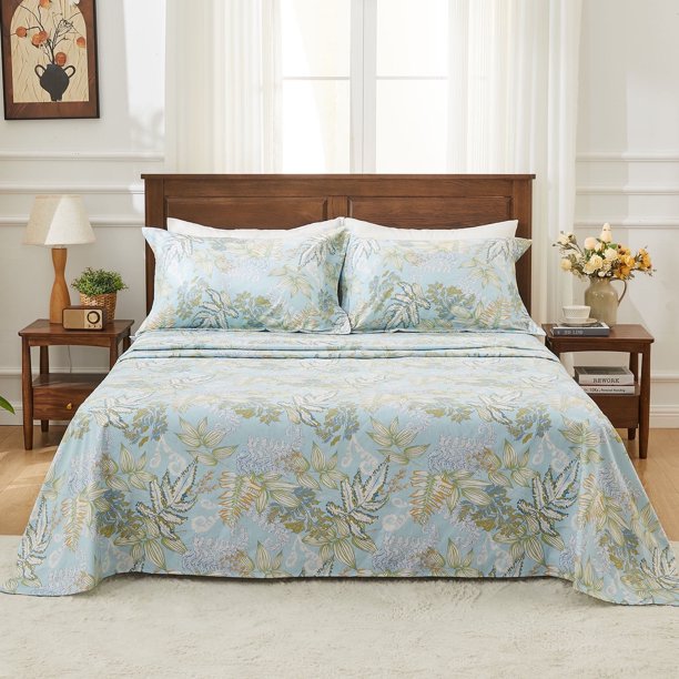 Kingrest Juego de Sábanas de Lujo de 4 Pzas con Bolsillo Profundo, Tamaño XL, 16.0 In, 100% Algodón Orgánico, Transpirable, Súper Suave, Tamaño XL, Estilo Hotel de Lujo, Decoración Del Hogar, Juego de Sábanas Individual XL, Regalo para Mujer, Hombres