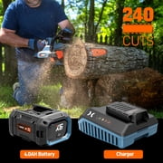SENIX 60V 16 Battery Chainsaw Brushless Electric Chainsaws Cordless Chain Saw with 4Ah Battery & Charger Garden Tool for Trees, Pruning, Branch Trimming CSX6-M