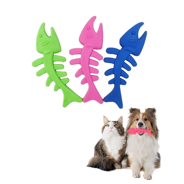 PAZ'S GIFT Dog Chew Toy Fish Bone Design - Durable Dental Cleaning Chew Toy For Aggressive Chewers, Teeth Sharpening
