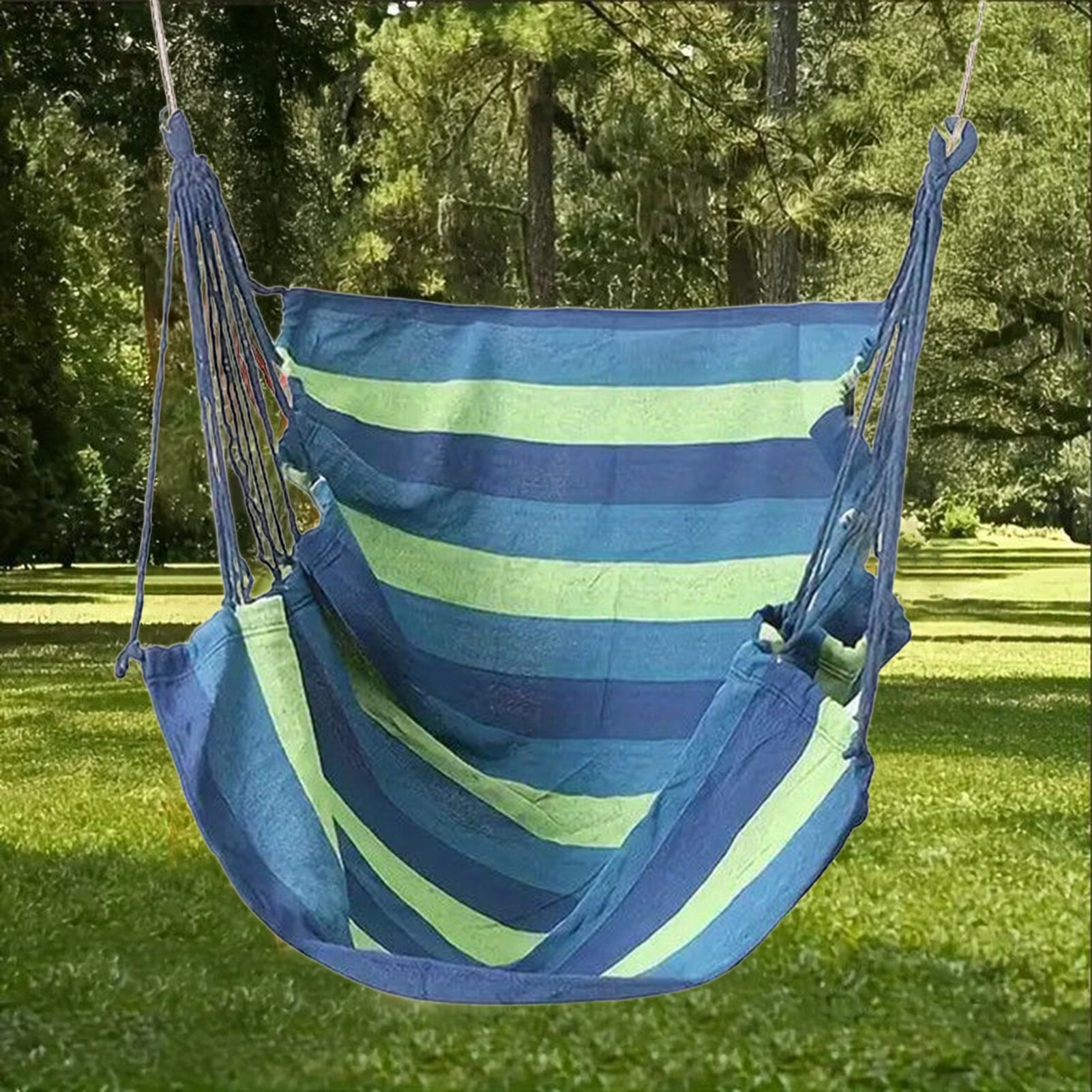 Hyasfey 1 Set Hammock Chair with Storage Bag Ropes Hold Up to 200Kg Waterproof Canvas Hanging Chair Indoor Outdoor Ceiling Tree Hanging Swing Chair