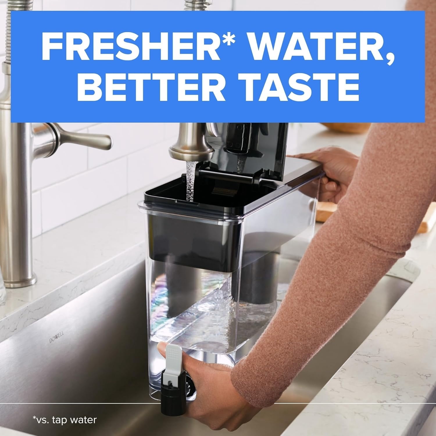 arge Water Dispenser with 1 Filter, 27 Cup capacity, Black (Package May Vary)