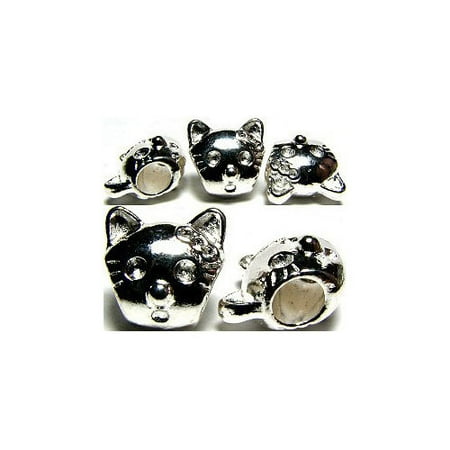 West Coast Jewelry Cat Head Bead Charm