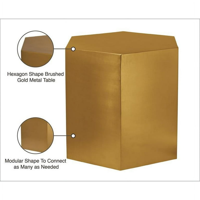 Meridian Furniture Hexagon End Table - Gold Meridian Furniture Hexagon End Table - Gold