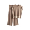 thumbnail image 3 of Bovxnpu Summer Casual Outfits For Women, 2 Piece Lounge Sets, Women Summer Pants Printing Short Sleeved Shirt Casual Two Piece Suit Free Size, 3 of 4