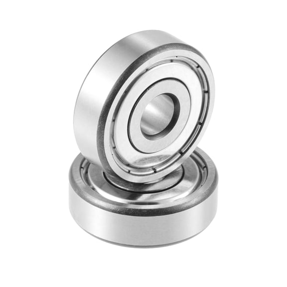 Unique Bargains 2pcs 10x35x11mm Double Metal Shield 6300ZZ Single Row Deep Groove Ball Bearings Silver Tone