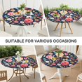 thumbnail image 7 of Pioneer Flower Floral Print Pattern Round Fitted Tablecloth with Elastic Edge,Dining Table Cover Waterproof,Outdoor Round Tablecloth for Camping,Dining,Indoor and Outdoor, 7 of 7
