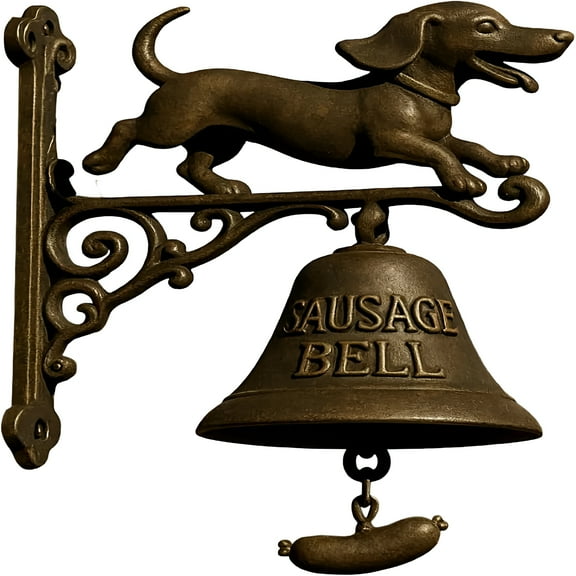 LAMIRO Door Chime,Witch Bells for Door Outdoor Bell,7.87 Inches,Witch Dachshund Design,Manual Hanging Ringer,Door Sound Accessories for Porch,Wall,Garden,Cottage,Shop,Fence,Entrance,Home