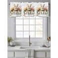 thumbnail image 4 of Bunny Easter Curtain Valances for Windows, Eggs Spring Blooms Botanicals Kitchen Valance Window Treatment, Light Filtering Block Curtains for Bathroom/Bedroom/Living Room 60'' x 18'', 4 of 9