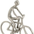 thumbnail image 4 of 10" Silver and Black Marble Aluminum Man on Bike Sculpture, 4 of 5